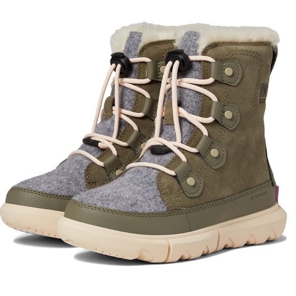 Sorel Other - SOREL  UNISEX GREEN EXPLORER YOUTH LACE UP WATERPROOF BOOTS SZ 12